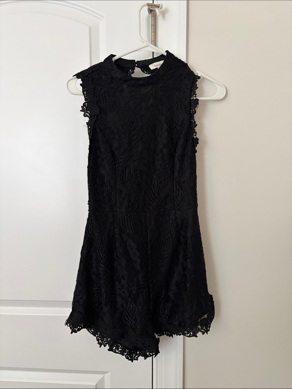 Francesca's Collections Black Lace Sleeveless Romper